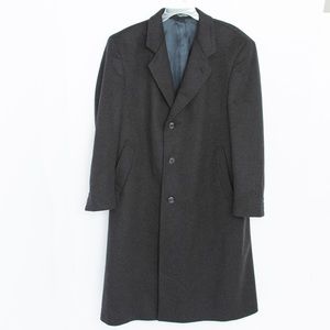 Cashmere blend charcoal gray full length winter coat DiSilver 44R
